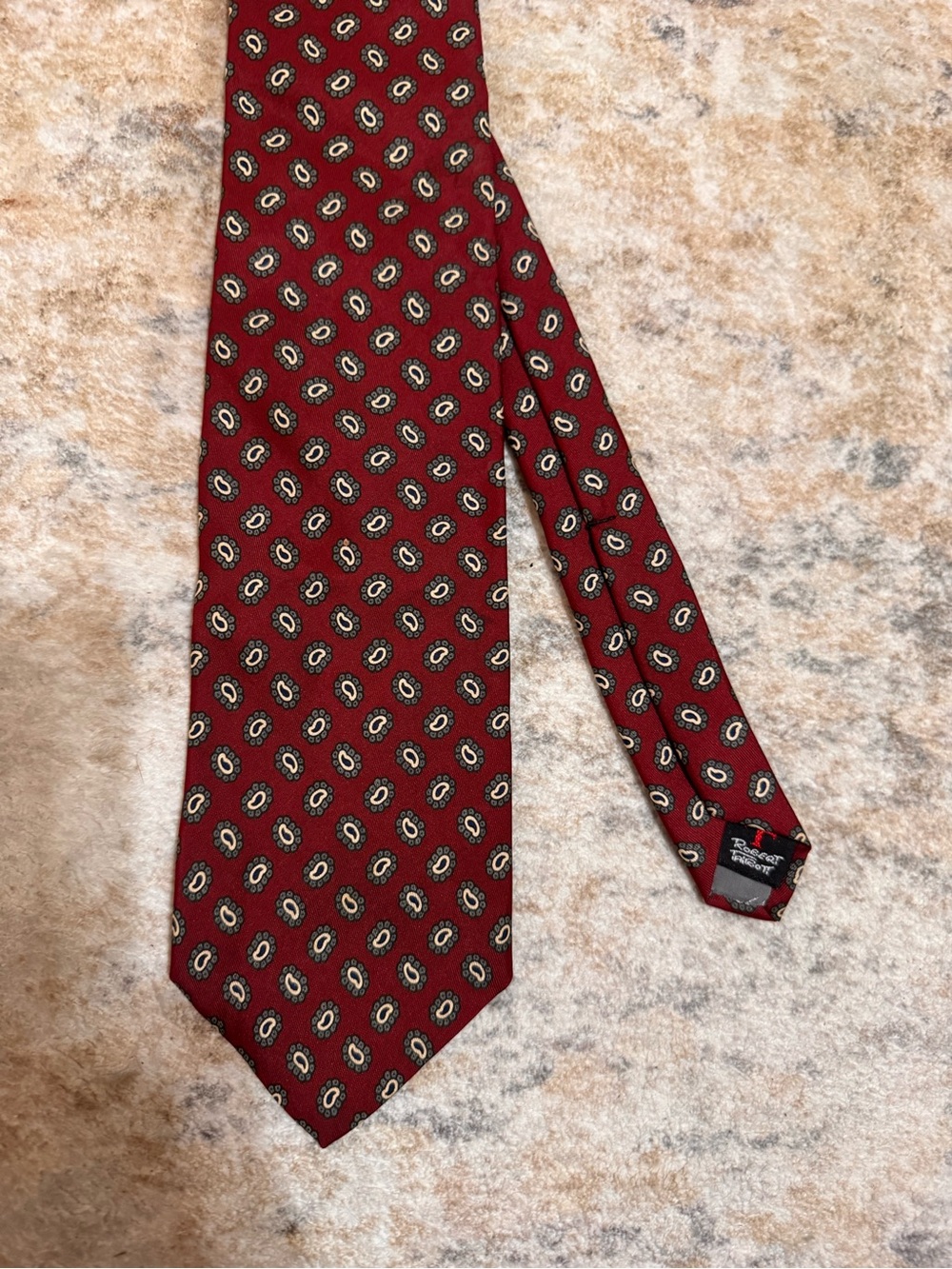 VTG Robert Talbott Paisley Silk Tie for Jack Runnion Ltd Burgundy